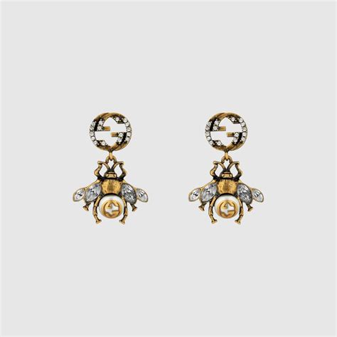 bee earring gucci|Gucci amethyst earrings.